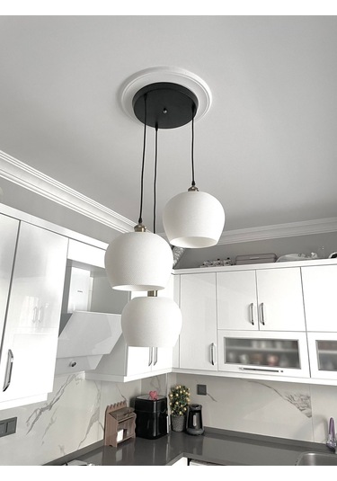 Modern Tarzda Sarkıt Salon Mutfak Yatak Odası Için 3'lü Bohem Avize Rustik Ampul Hediyeli Nestvibe Siyah