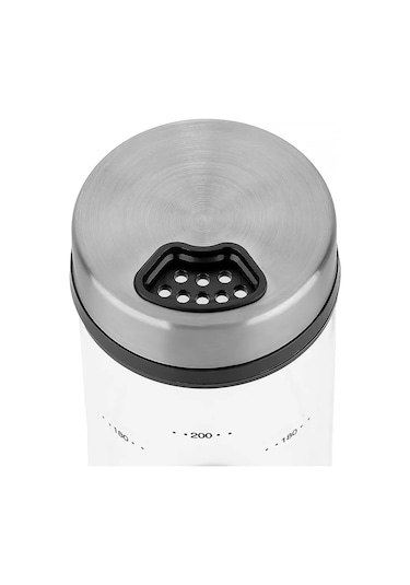 Nehir 6 Parça Borosilikat Döner Standlı Baharatlık Seti Gri