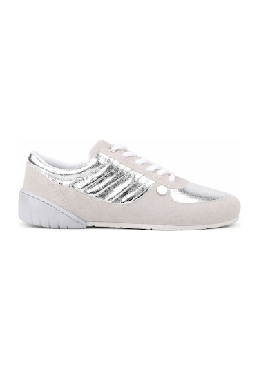 Stato Frame Kadın Sneaker Günlük Rahat Bağcıklı Spor Ayakkabı Gümüş