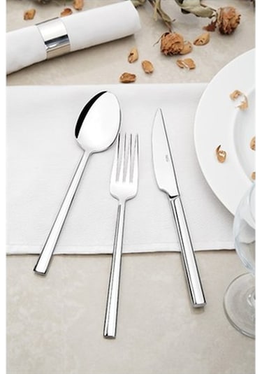 Nehir Dalyan Sade 12 Li Yemek Çatalı Gümüş