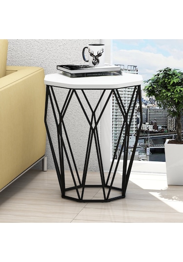 Variant Sofya Metal Yan Sehpa - Beyaz