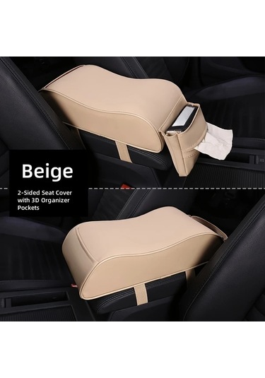 Chuangyinshop Yumuşak Araç Kolçak Minderi Telefon Cebi Siyah Kırmızı Ergonomik