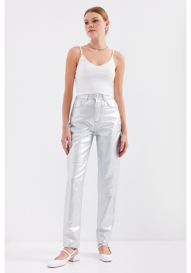 Bigdart 918 İp Askılı Crop Top - Beyaz 001