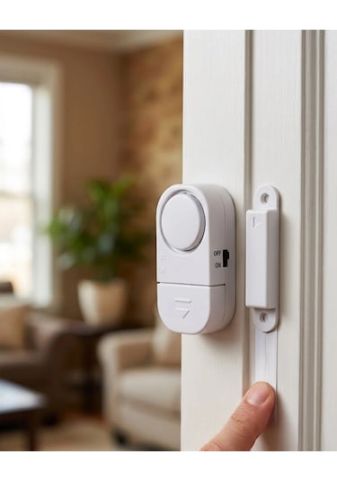 Kapı Alarmı Pencere Sensörü 90 Db Sesli Güvenlik Sistemi Kolay Montajlı
