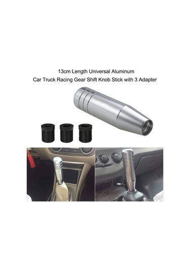 Youmex Alüminyum Vites Topu 13cm Evrensel Uyumlu Gümüş Renkli Vites Kolu Kapağı Gümüş