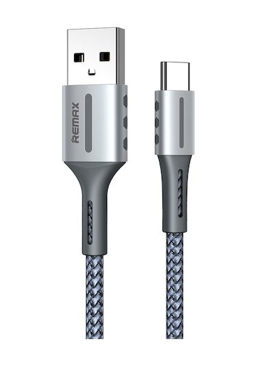 Remax Rc-003a 2.4a Tip-c / Usb-c Barrett Serisi Şarj Veri Kablosu, Uzunluk: 1m Gümüş