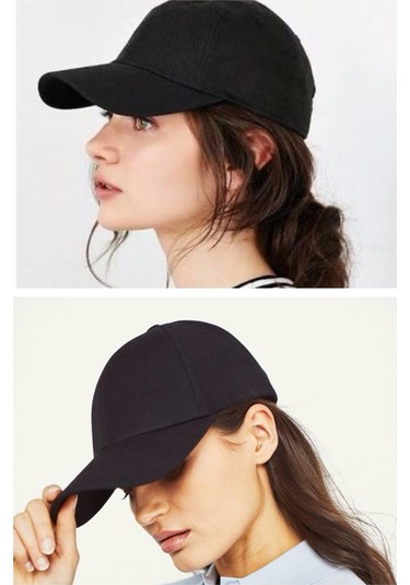 Unisex Ayarlanabilir Siyah Spor Basic Şapka Siyah