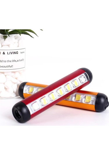 Jeemson Usb Şarjlı Xpe+cob Çift Işıklı Mini El Feneri - Mıknatıslı, Kalem Klipsli, Taşınabilir Kırmızı