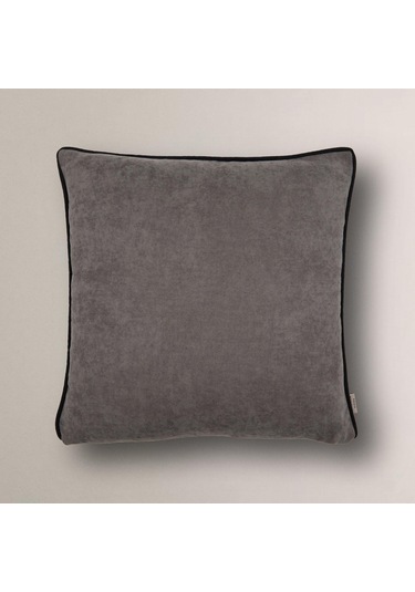 Efe Biye Detaylı Düz Kırlent Kılıfı Gri