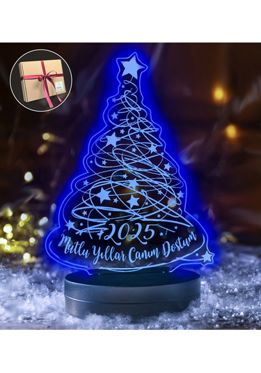 Yılbaşı Ağacı 3d Led Gece Lambası