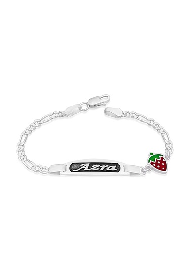 925 Ayar Gümüş Çocuk Ve Bebek İsimli Bileklik Çilek Motifli St265