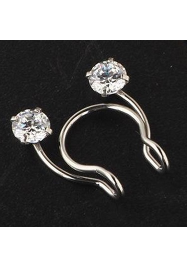 Suntek Paslanmaz Çelik Burun Halkası 8mm Döngü Halka Gümüş Gümüş