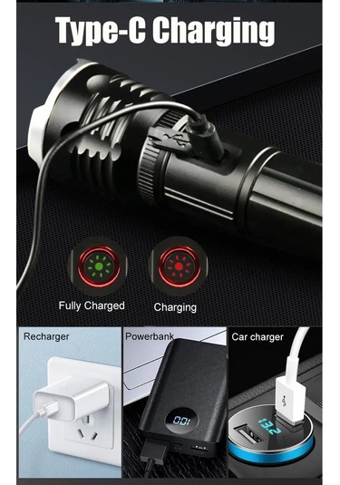 Gold Orıon Alüminyum Led Fener Or-2304-tg Siyah