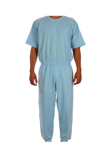 Medtex EH-4 Sırt Fermuarlı Alzheimer Erkek Hasta Tulumu S