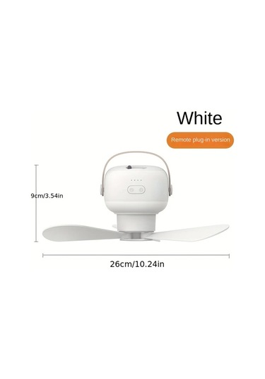 Xuweiwei Taşınabilir Kablosuz Mini Tavan Fanı Işıklı Uzaktan Kumandalı Usb Şarj Edilebilir 7200mah Pil Bej İç Dış Mekan Kamp Ev Ofis Modern Tasarım