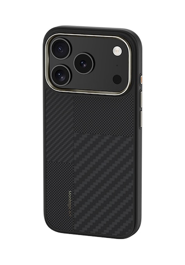 Iphone Uyumlu 17 Pro Max Kılıf M-safe Şarjlı Karbon Fiber Benks Montage Hybrid Armorpro Kevlar Kapak Siyah