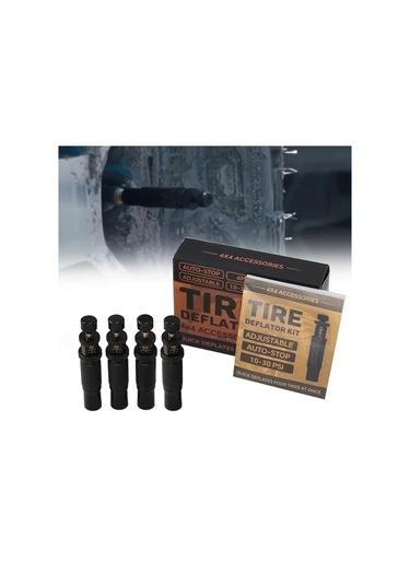 Xuweiwei Lunaverve Ayarlanabilir Lastik Deflatoru 10 30 Psı Otomatik Durma 4 Adet Off Road Kamyon Jeep Motosiklet 4x4 Aksesuarlari Siyah