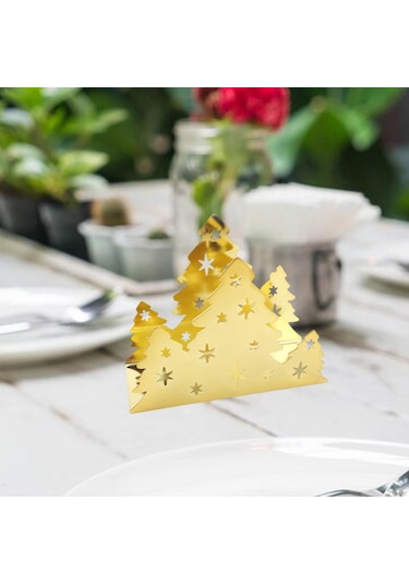 Homyl Mutfak Restoran Otel Için Yılbaşı Peçete Tutucu Altın