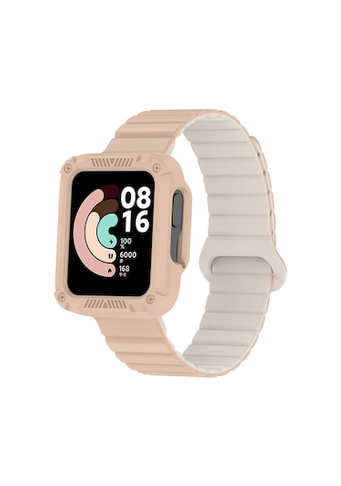 Tuva Teknoloji Xiaomi Redmi Watch 1 Silikon Kordon Krd-105 Strap Kayış-pudra