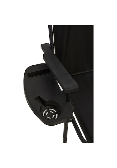 Natura 4 Adet Kamp Sandalyesi Oval Bardaklık Siyah + MDF Masa Siyah