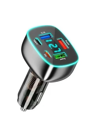 30w Süper Hızlı Usb C Araç Şarj Adaptörü 280 Voltaj Göstergeli Araba Şarj Cihazı