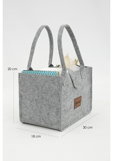 Mordesign Taşınabilir Keçe Çanta Yenidoğan Alt Açma, Kadın Çantası, Ev ve Seyahat Düzenleyici Organizer Gri