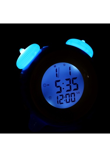 Youtek Renkli Dokunmatik Gece Lambalı Alarm Saat - 12/24 Saat, Tarih Gösterimi, Uyandırma Ve Yeniden Uyandırma Fonksiyonu, Mavi Plastik Mavi