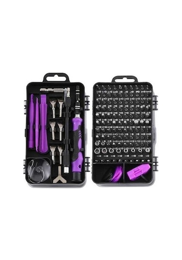 Fastbuy 135 Adet Cep Telefonu Sökme Aracı, Saat Onarımı Alet, Tornavida Seti, Siyah Mor