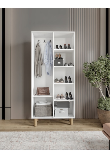 Afilli Aslan Kapaklı Portmanto Vestiyer Tamamı Mdf