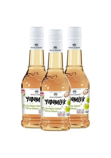 Kemal Kükrer Yudumluk Sandaloz Sakızlı Elma Sirkesi 3 x 500 L