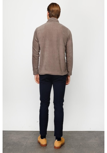 İgs Erkek A.kahve Standart Yarım Fermuar Polar Açık Kahverengi