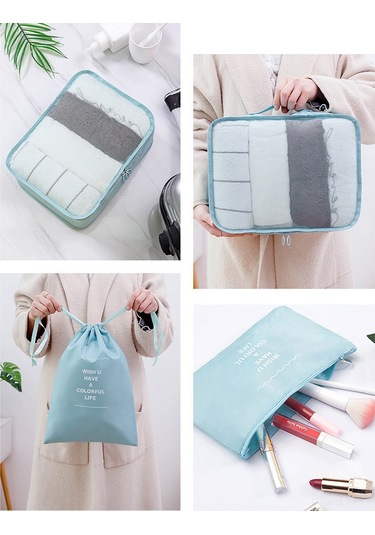 Suofeng 9 Parça Polyester Depolama Seti: Seyahat Ve Ev İçin Giysi, Ayakkabı, Dijital Ürün Organizer Bej