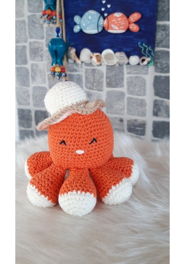 Amigurumi Oyuncak- Oyuncak Ahtapot Turuncu