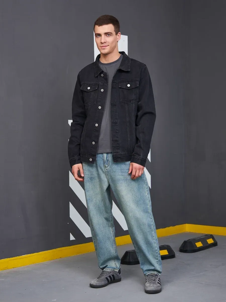 Arvador Erkek Desenli Kot Ceket 439191980 Koyu Gri