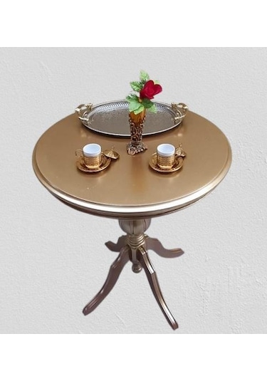 Fiskos Sehpa Eko 90503 Baba 4ayak 65 Cm Hareketli Mdf Tabla Parlak Gold El Yapım
