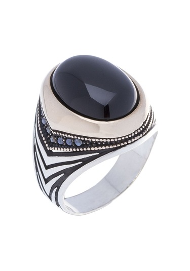 925 Ayar Gümüş Oniks Taşlı Erkek Yüzük