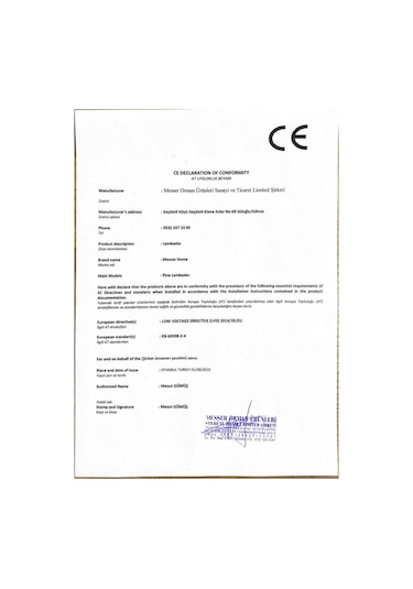 Minimalist Lambader Safir Meşe Şapka Rengi