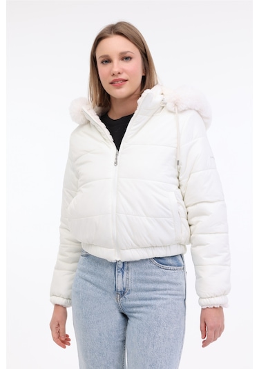 Lumberjack Wl Alba 2cn2120 4pr Ekru Kadın Kısa Kaban Bej