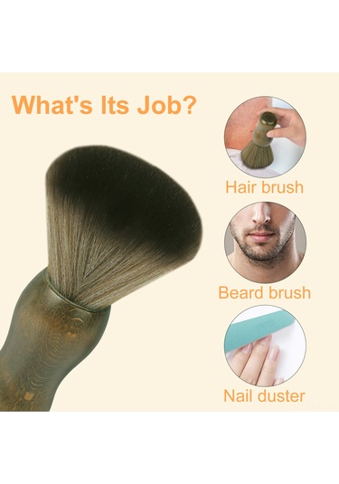 Youtek Profesyonel Saç Kesimi Tozu Fırçası - Doğal Elyaf, Ahşap Sap, Cilt Dostu