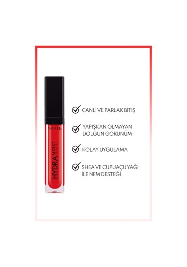 Note Cosmetics Cosmetics Hydramoist Lipgloss Nemlendirici Dudak Parlatıcısı - 09 Heartbreaker - Kırmızı 09