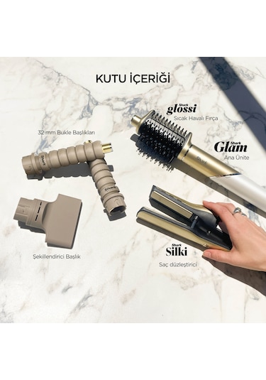 Shark Glam 4 Başlıklı Düzleştirici ve Saç Şekillendirici