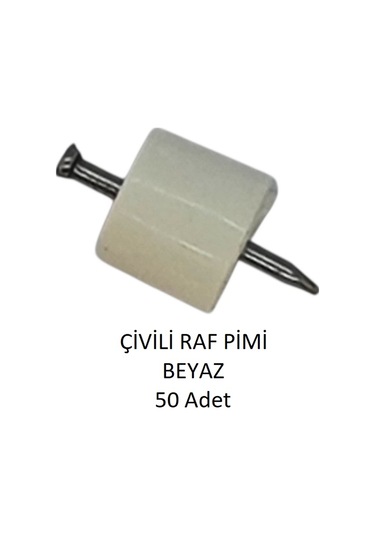 Çivili Raf Pimi Beyaz 50 Adet Beyaz