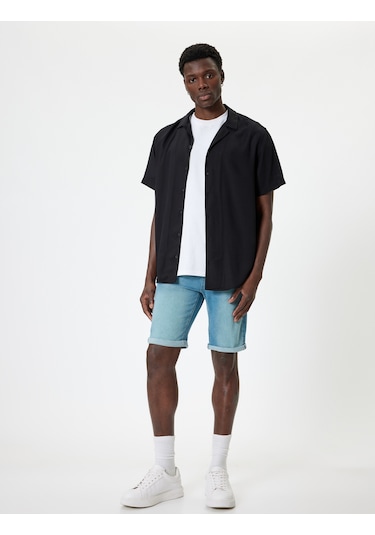 Koton Slim Fit Kot Şort Bermuda Katlamalı Paça Cep Detaylı Pamuklu Orta İndigo 4sam40030ıd İndigo Koton Slim Fit Kot Şort Bermuda Katlamalı Paça Cep Detaylı Pamuklu Orta İndigo 4sam40030ıd İndigo