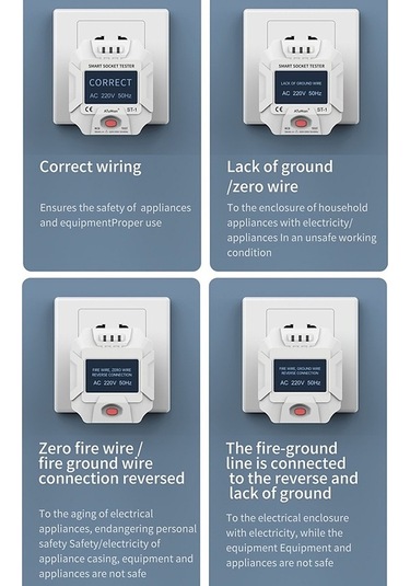 Besthome1 Smart Lcd Screen Duka St-1 Plug Tester - Versatile Electrical Circuit Control