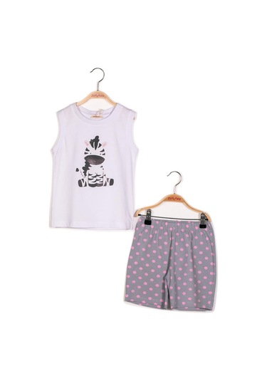 Zeyland Kız Çocuk Zebra Baskılı Atlet Ve Şort Takım Çok Renkli