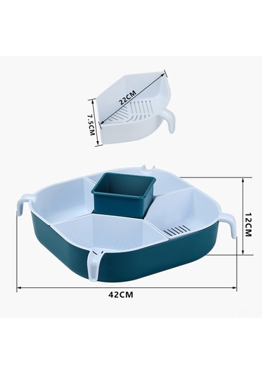 Xiyyadms Kırmızı 360 Derece Döner 5 Bölmeli Plastik Yemek Sepeti - Sulama Delikli, Yemek Saklama Ve Servis İçin, Geniş Kapasite, Ev Ve Partiler İçin Kırmızı