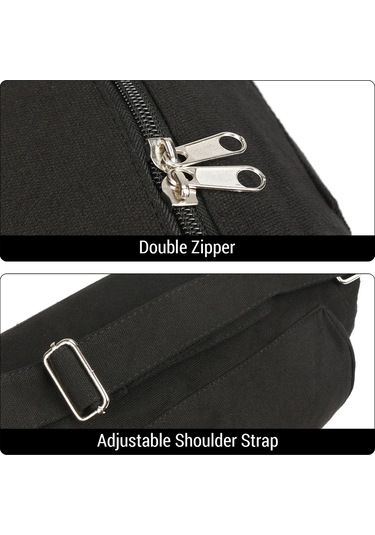 Ranyeek Kanvas Matara Taşıma Çantası - Çok Amaçlı Yoga Aletleri Çantası 69 16 16cm, 300g Siyah