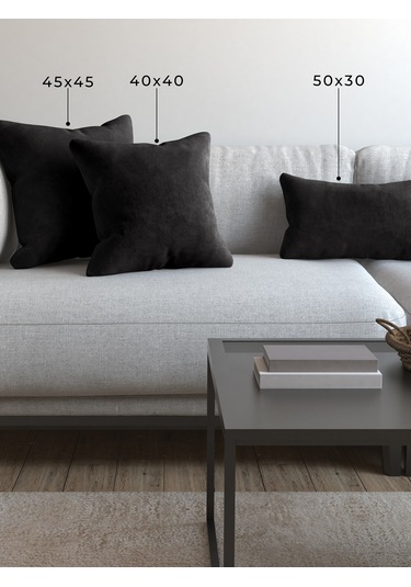 Br Demor Home Soft Series Panter Siyahı Kırlent, Yastık Kılıfı Panter Siyahı