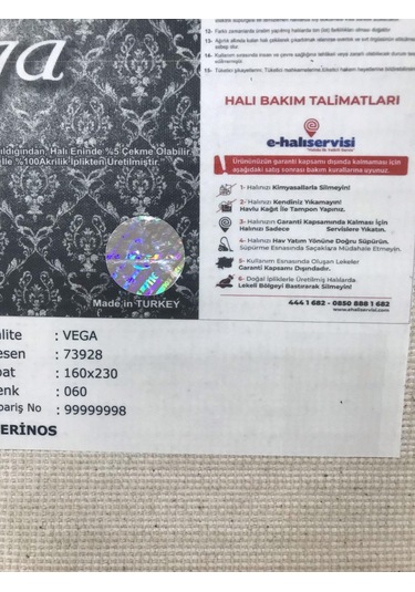 Merinos Halı Vega 73928 060 Serisi Akrilik Salon Oturma Yatak Odası Halısı Krem