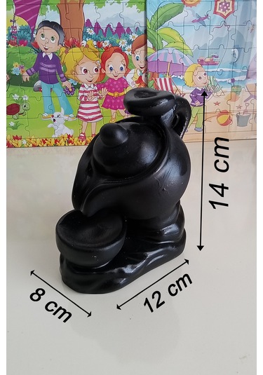 Dekoratif Çaydanlık Tasarımlı Geri Akış Şelale Tütsülük Siyah